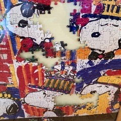 スヌーピーのパズル完成品額付きの画像