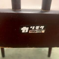 【カリモク】刈谷木工 ダイニングチェア 木製チェア ヴィンテージ家具 当時物 レア カリモク家具 レトロ アンティーク 木製家具 ④ Y1813の画像