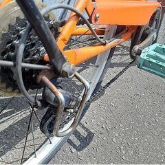 札幌【26インチ 自転車】オートライト＆カゴ＆荷台付き オレンジ色系 ママチャリ シティサイクル 北20条店の画像