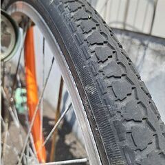 札幌【26インチ 自転車】オートライト＆カゴ＆荷台付き オレンジ色系 ママチャリ シティサイクル 北20条店の画像