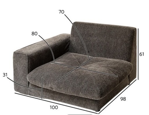 マルイチセーリング　ブラック　3人掛けソファ　②