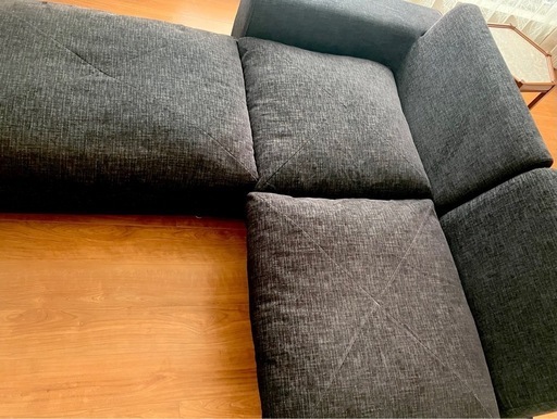 マルイチセーリング　ブラック　3人掛けソファ　③