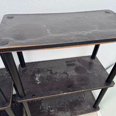 【無料】3段棚×2台セット／ブラウン／中古・汚れありの画像