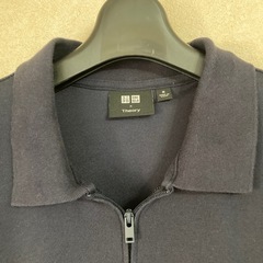 メンズ半袖ポロシャツ　UNIQLO &theoryコラボ　サイズM 　ネイビーの画像