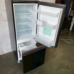 【Hisense】ハイセンス 2ドア冷蔵庫 HR-D16FB 2022年製 162L 冷蔵113L 冷凍49L ブラック 動作確認済 ノンフロン 生活家電 1人暮らし Y1816の画像