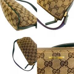 GUCCI - グッチ GUCCI ポーチ GGキャンバス シェリーライン