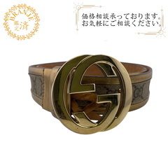 グッチ GUCCI ベルト インターロッキングG 142931 カーキグリーン