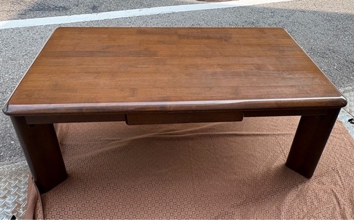 和モダン　重厚天然木製座卓 引き出し付座卓ローテーブル 和モダン 重厚天然木製座卓 引き出し付座卓ローテーブル