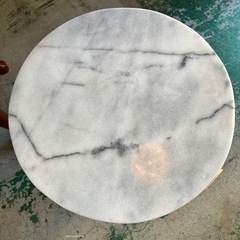 大理石　真鍮製のコーヒーテーブル　花台の画像