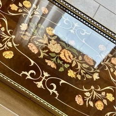 美品　イタリア製　象嵌細工  トレイ　お盆　木製　アンティーク　 ヴィンテージの画像