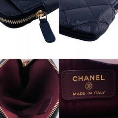 シャネル CHANEL コインケース キャビアスキン マトラッセ フラグメントケース ブラックの画像