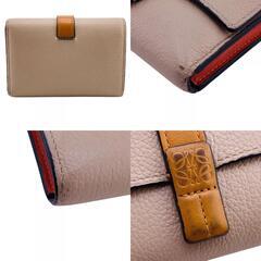 ロエベ LOEWE 三つ折り財布 アナグラム バーティカルウォレット ベージュの画像
