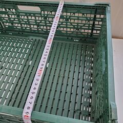 ※即 ①【野菜コンテナ まとめ売り 10個】プラスチック コンテナ 折り畳み オリコン オレコン グリーン 緑 アウトドア■収納幅60×奥40×高20㎝■買取帝国 朝霞店 配達可能の画像