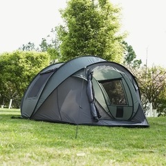 新品 大型 ワンタッチテント ポップアップテント  キャンプ アウトドア 簡単設営 組立簡単 大空間 軽量 防風防水 通気性 折りたたみ 収納袋付きの画像