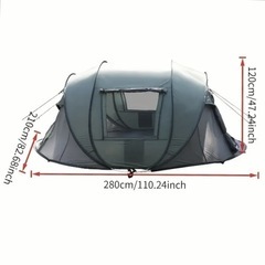 新品 大型 ワンタッチテント ポップアップテント  キャンプ アウトドア 簡単設営 組立簡単 大空間 軽量 防風防水 通気性 折りたたみ 収納袋付きの画像