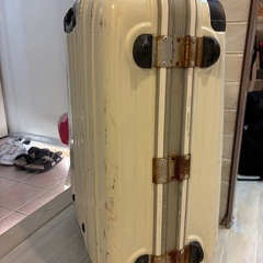 【譲ります】大きめキャリーケース 白の画像