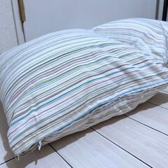 ふわふわ クッション 45×45cm 2個セット ストライプ柄 民泊、旅館の画像
