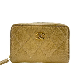 シャネル CHANEL コインケース マトラッセ ココマーク ラウンドファスナー ベージュの画像