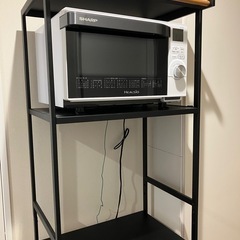 「スチールラック（レンジラック） ブラック 幅60×高さ170×奥行46cm」の画像