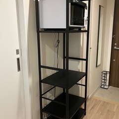 「スチールラック（レンジラック） ブラック 幅60×高さ170×奥行46cm」の画像