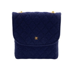 シャネル CHANEL ポーチ マトラッセ チェーン付きミニポーチ ネイビーの画像