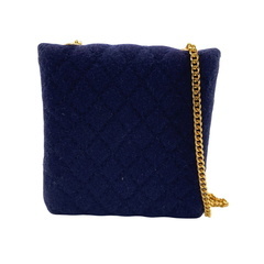 シャネル CHANEL ポーチ マトラッセ チェーン付きミニポーチ ネイビーの画像
