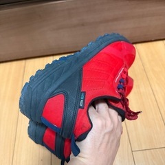 レッドカラーの防水アウトドアシューズ（26.5cm）の画像