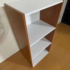 カラーボックス ナチュラル ブラウン 白 棚の画像