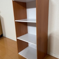 カラーボックス ナチュラル ブラウン 白 棚の画像