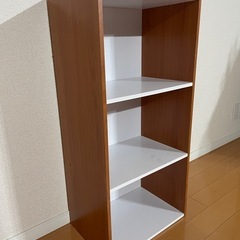 カラーボックス ナチュラル ブラウン 白 棚の画像