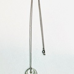 月と星のグリッターネックレス　ラメシルバー　デザインフェスタ購入品（デザフェス）の画像