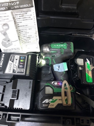 ハイコーキ 18vコードレスインパクトレンチ WR18DBDL2中古美品