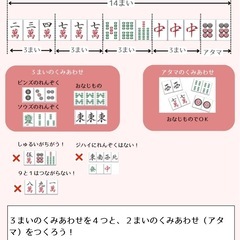 麻雀 福岡 7/27(日)13:00開催！初心者歓迎！禁煙/賭けない/週末開催の画像