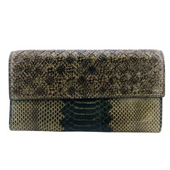 ボッテガヴェネタ BOTTEGAVENETA 長財布 パイソン イントレチャート カーキグリーンの画像