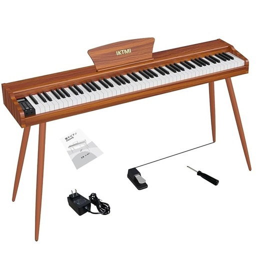電子ピアノ 88鍵盤 木製 ペダル付き スタンド一体型 MIDI対応 練習用