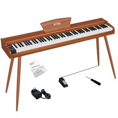 電子ピアノ 88鍵盤 木製 ペダル付き スタンド一体型 MIDI...