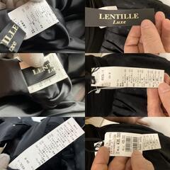 美品 試着のみ LENTILLE Luxe ホルターネックドレス 黒 ビジュー付き 9A-Mサイズ 日本製 定価36,000円 送料無料の画像