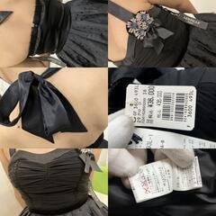美品 試着のみ LENTILLE Luxe ホルターネックドレス 黒 ビジュー付き 9A-Mサイズ 日本製 定価36,000円 送料無料の画像