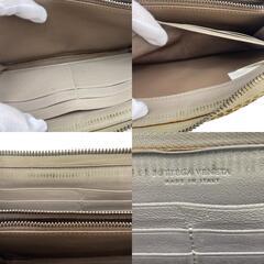 ボッテガヴェネタ BOTTEGAVENETA 長財布 パイソン イントレチャート ラウンドファスナー グレーの画像