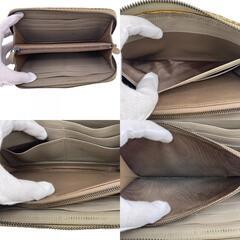 ボッテガヴェネタ BOTTEGAVENETA 長財布 パイソン イントレチャート ラウンドファスナー グレーの画像