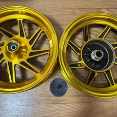未使用 アルミホイール 3WFエンジン用 社外 アクシス90 ジョグ90 前後セット 10インチの画像