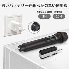 TALOMEN ワイヤレスマイク 4個セット　カラオケマイク 固定周波数の画像