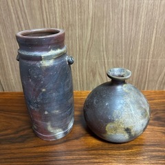 カラフルなガラス製花瓶 備前焼 花器 水耕栽培　一輪挿しの画像