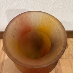 官窯染付　岩田久利　ガラス工芸　金彩耳付き花瓶ガラス花瓶の画像