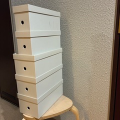 【お話中】無印 収納ケース ハーフ スリム2つとノーマル3つ フタありの画像