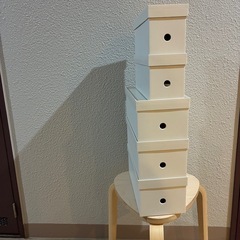 無印 収納ケース ハーフ スリム2つとノーマル3つ フタあり