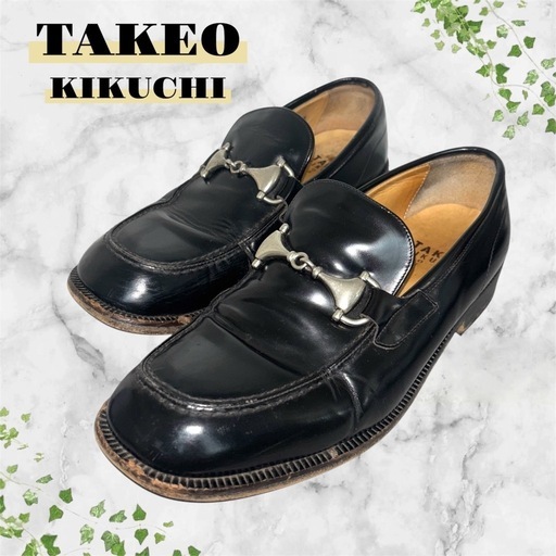 タケオキクチ❤ビットローファー　ブラック　メンズ　革靴