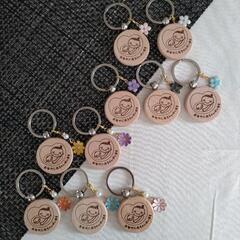 木製キーリング型 マタニティマーク☆両面刻印☆の画像
