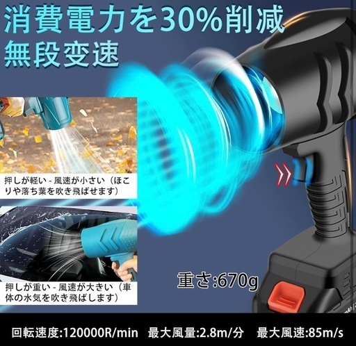 充電式 草刈り機 ブロワー 18V 互換 6Ahバッテリ2個 23-25cm刃幅