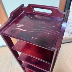 70s カリモク家具 オールド スリッパラック 木製 昭和レトロ の画像